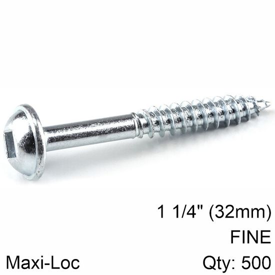 KREG Zinc Pocket Hole Screws 32mm 1.25' #7 Fine Thread Mx Loc 500ct